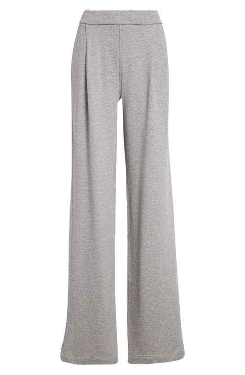 Shop Dries Van Noten Hartia Pleated Cotton Wide Leg Sweatpants In Grey Melange