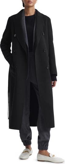 Reiss Arla Belted Double Breasted Wool Blend Coat | Nordstrom