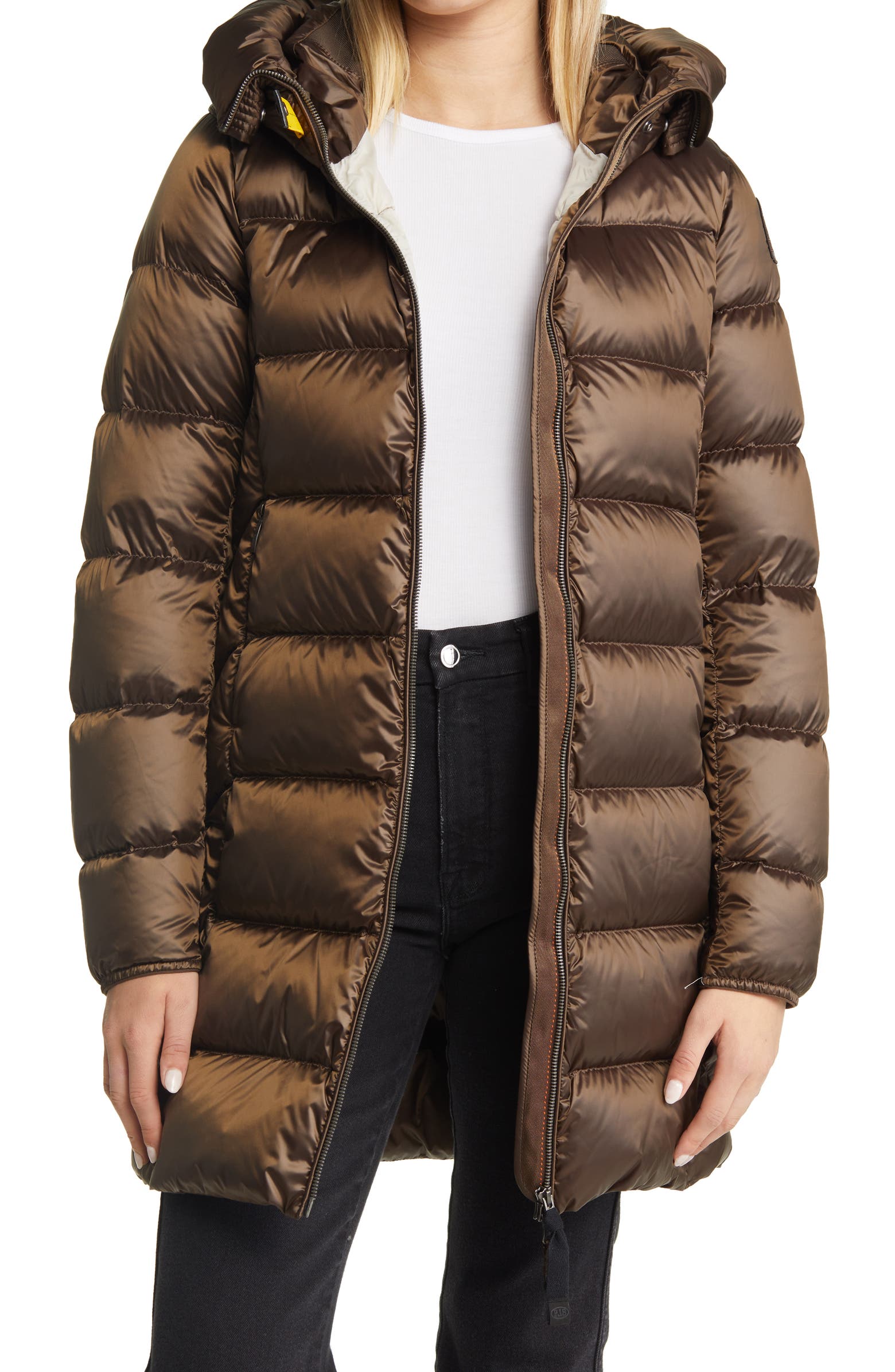 Brown puffer coat