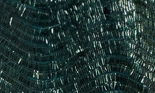 Jewel Badgley Mischka Wave Sequin Cocktail Minidress In Dark Green