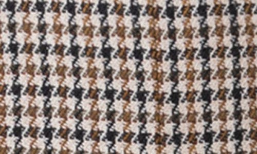 Shop Akris Punto Houndstooth Shetland Tweed Wool A-line Skirt In Beige-cognac-black