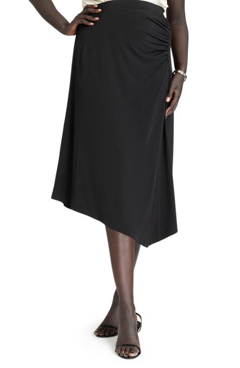 Balmain Flared-Hem Frayed-Trim Woven Mini Skirt in NOIR OR