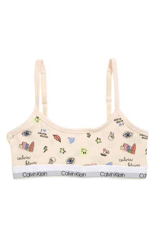 Calvin Klein Kids' Print Bralette in Icon Doodle