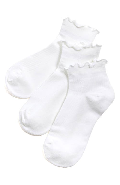 Stems Everyday Classics Ruffle 3-pack Crew Socks In White