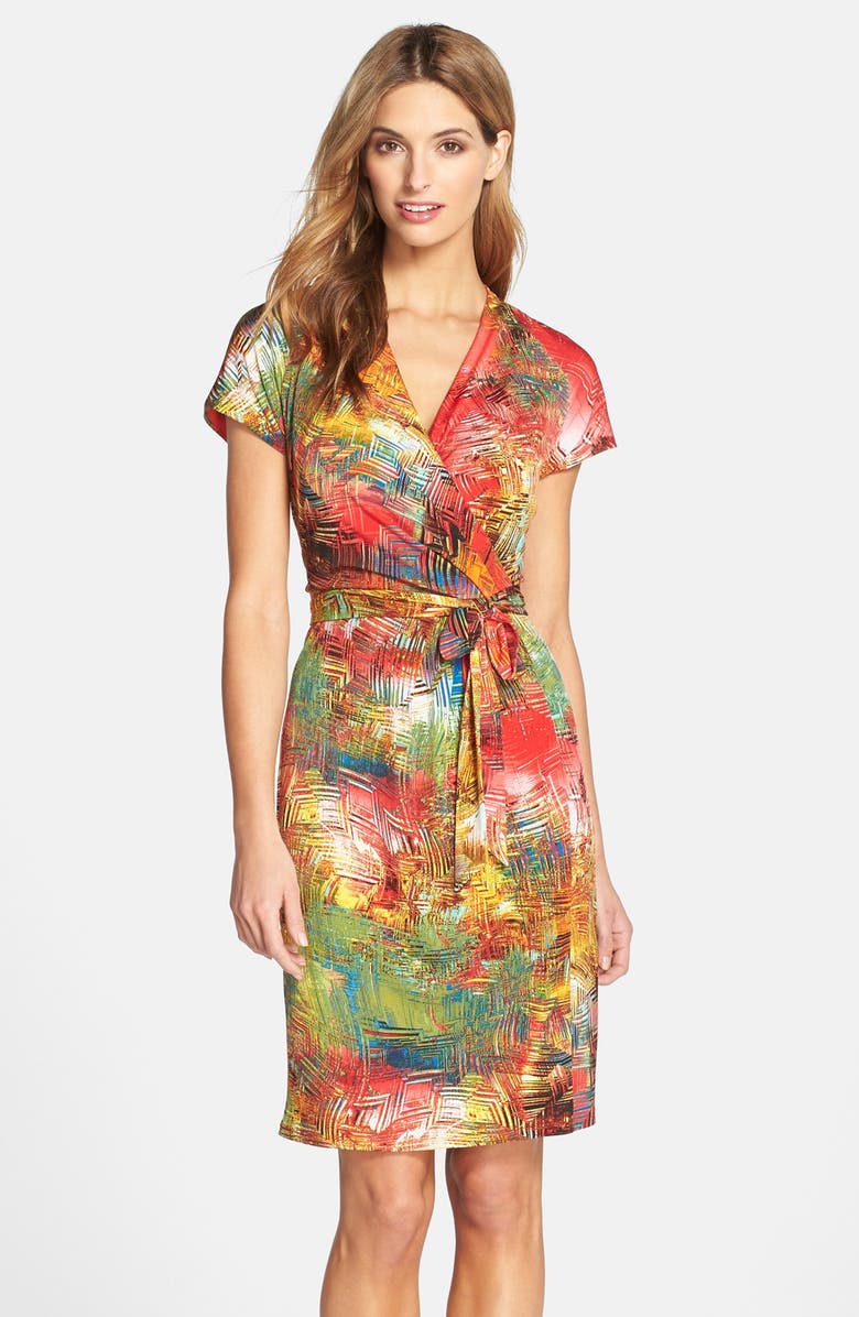 Ellen Tracy Print Jersey Faux Wrap Dress | Nordstrom