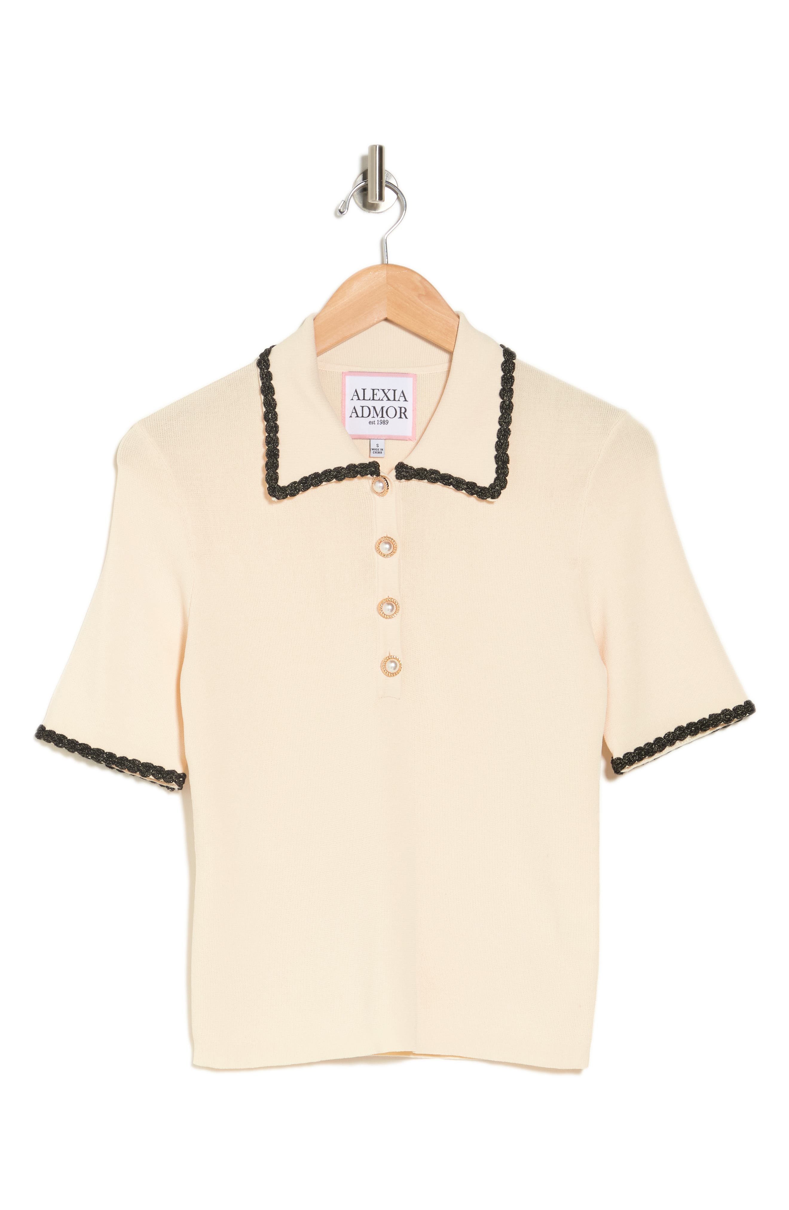 Alexia Admor Collared Knit Short Sleeve Top Nordstromrack