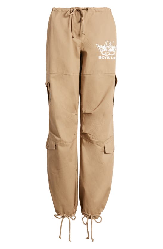 Shop Boys Lie Hits Different Cargo Pants In Brown