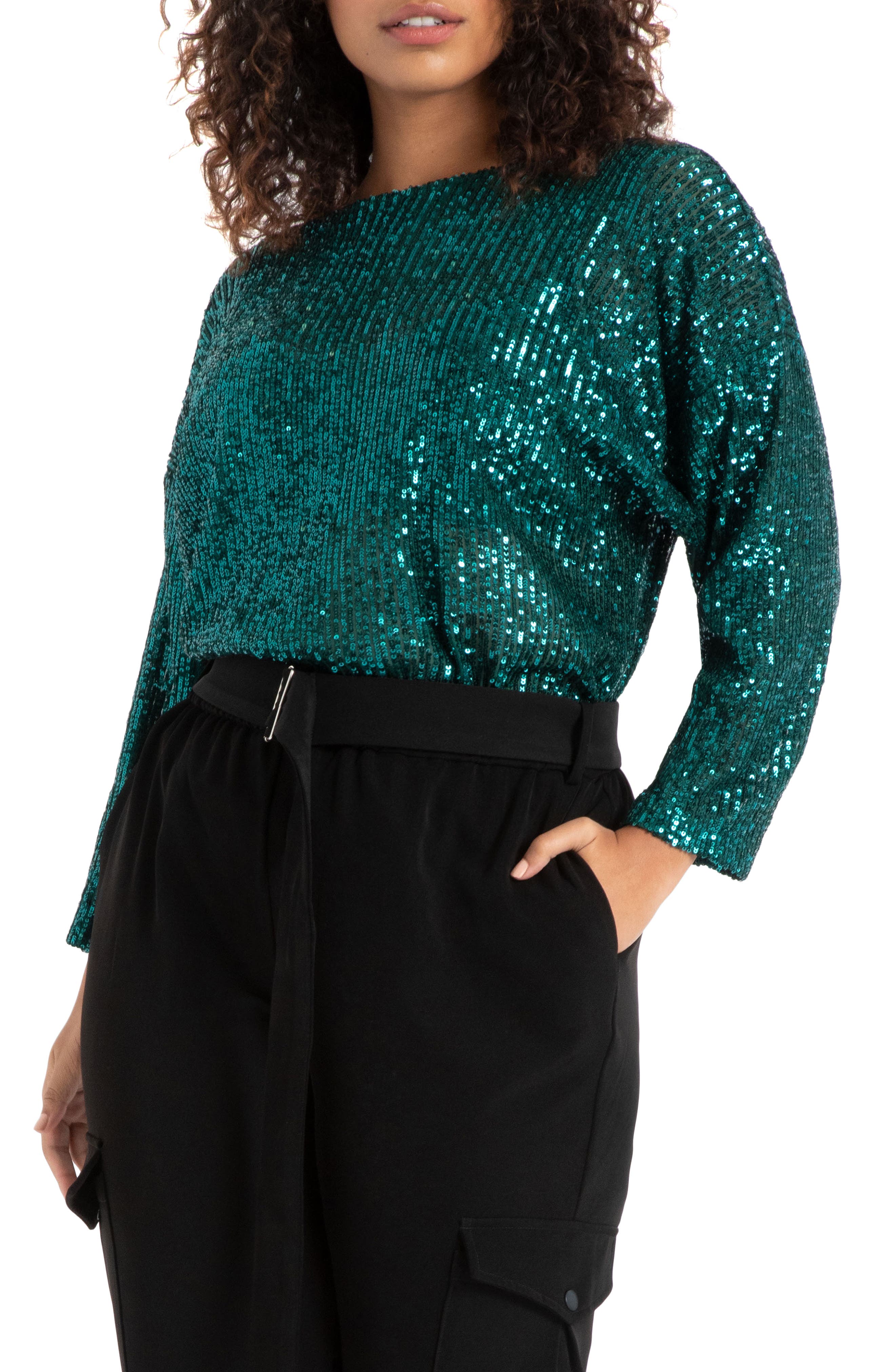 sequin dolman top