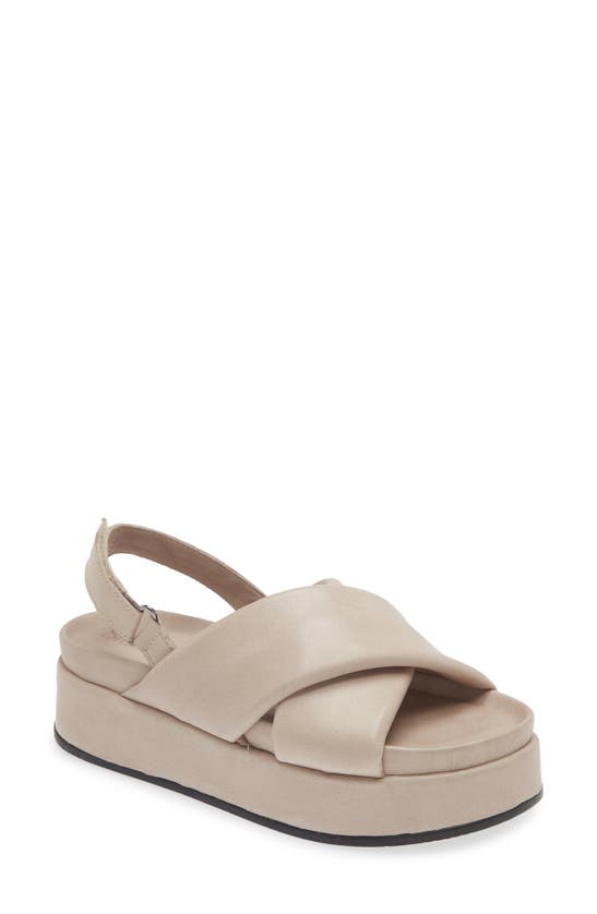 Silent D Pier Slingback Platform Sandal In Grey Leather