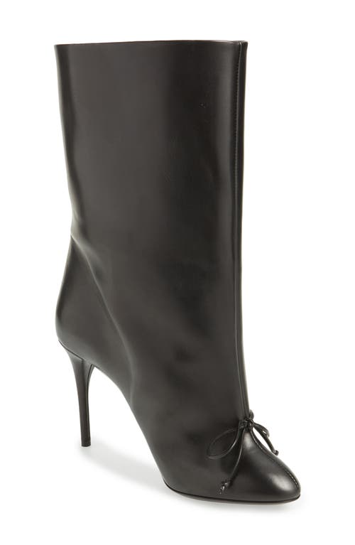 Alaïa Low Black Leather Boots In Noir