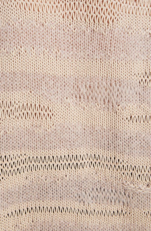 Shop Acne Studios Karita Distressed Stripe Open Stitch Cotton, Mohair & Wool Blend Sweater In Warm Beige/champagne Beige