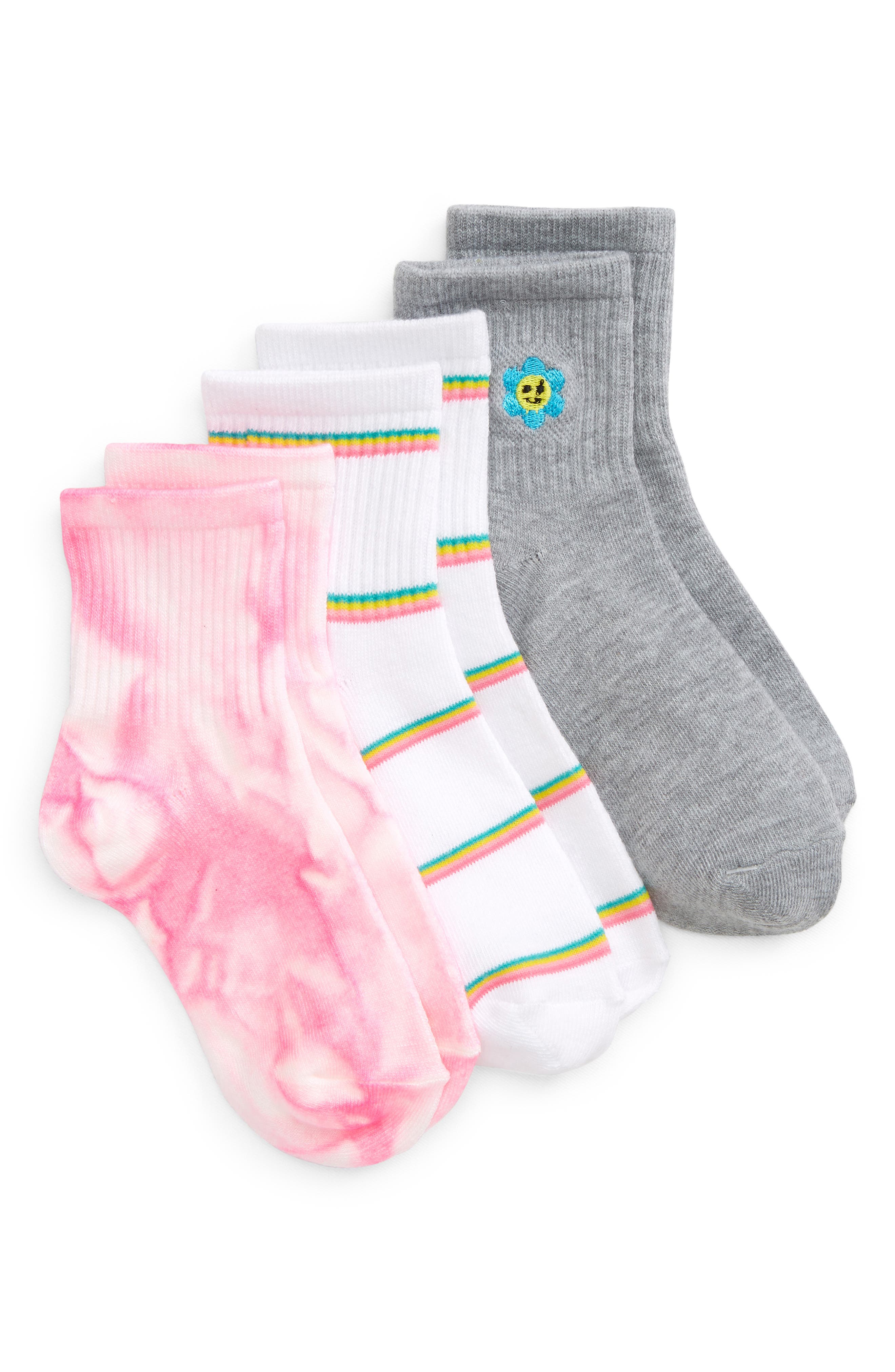 Nordstrom Clothing Underwear Socks Kids Assorted 2-Pack Quarter Socks in Happy Daisy Pack at Nordstrom 