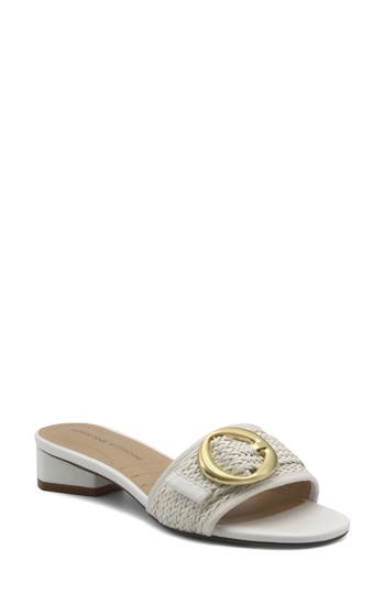 Adrienne Vittadini Poris Slide Sandal In Neutral