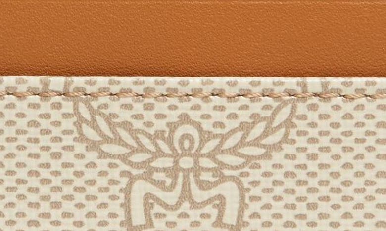 Shop Mcm Small Himmel Lauretos Coated Canvas Card Case In Oatmeal