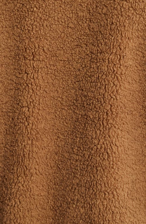 Shop Ugg(r) Nikia Open Stitch Detail Uggfluff Fleece Jacket In Chestnut