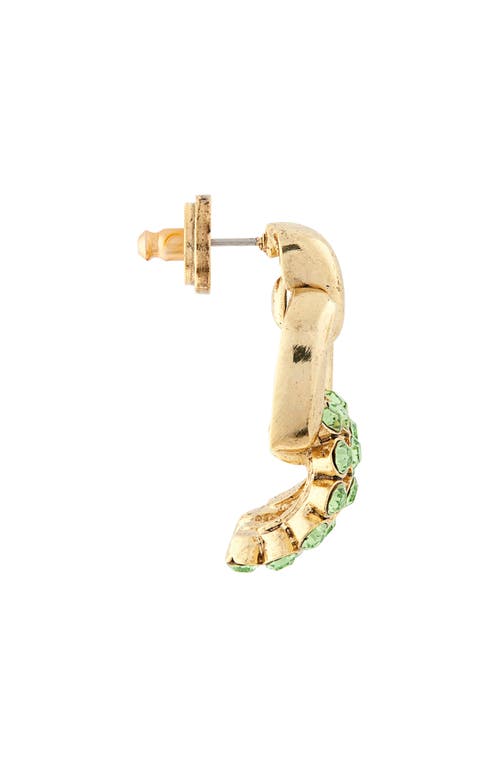 Shop Oscar De La Renta Crystal Pavé Doorknocker Earrings In Peridot