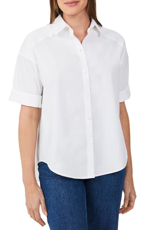 Foxcroft Joanna Stretch Cotton Blend Shirt White at Nordstrom,