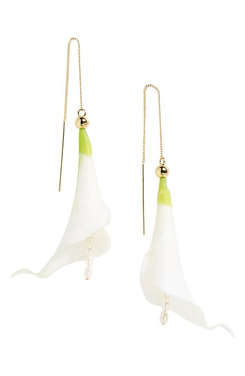 Calla Drop Earrings in White