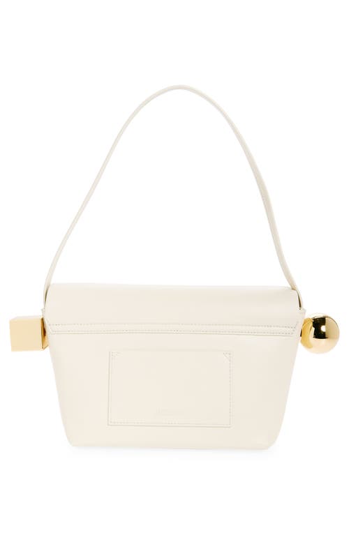 Jacquemus Le Rond Carré Leather Shoulder Bag In Light Ivory 115