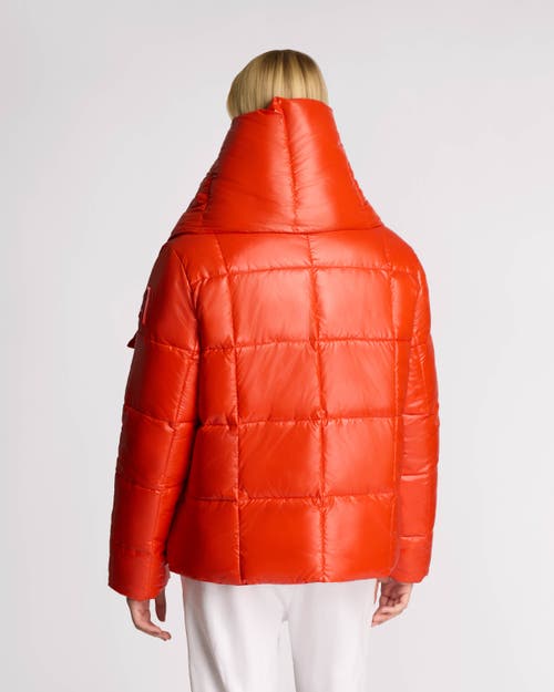 Alpenhaus Winekka 2-in-1 Reversible Puffer With Oversized Removable Scarf In Safety Orange