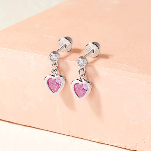 Shop In Season Jewelry My First Dangle Hearts Girl Earrings In Pink