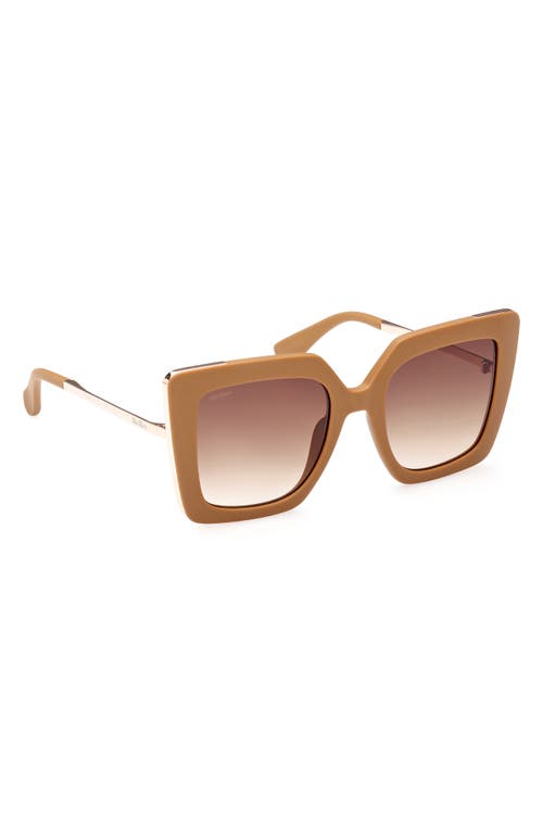 Shop Max Mara Square Sunglasses In Matte Pink/gradient Brown