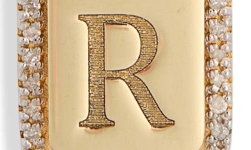 Meshmerise Diamond Initial Dog Tag Pendant Necklace In Yellow-r
