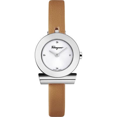 Salvatore Ferragamo Gancino Leather Bracelet Watch, 22Mm