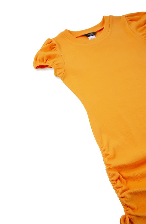 Shop Truce Kids' Cinched T-shirt Dress In Orange