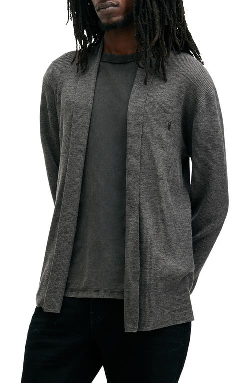 Shop Allsaints Mode Merino Wool Shawl Collar Cardigan In Carter Grey