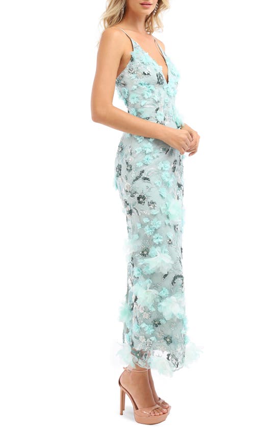 Shop Helsi Norah Sequin Floral Gown In Sage Floral