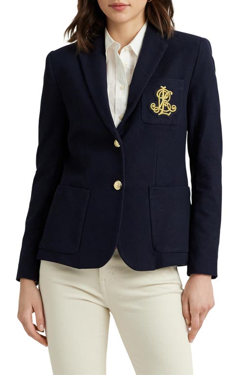 Lauren Ralph Bullion Jacquard Blazer Navy at Nordstrom,