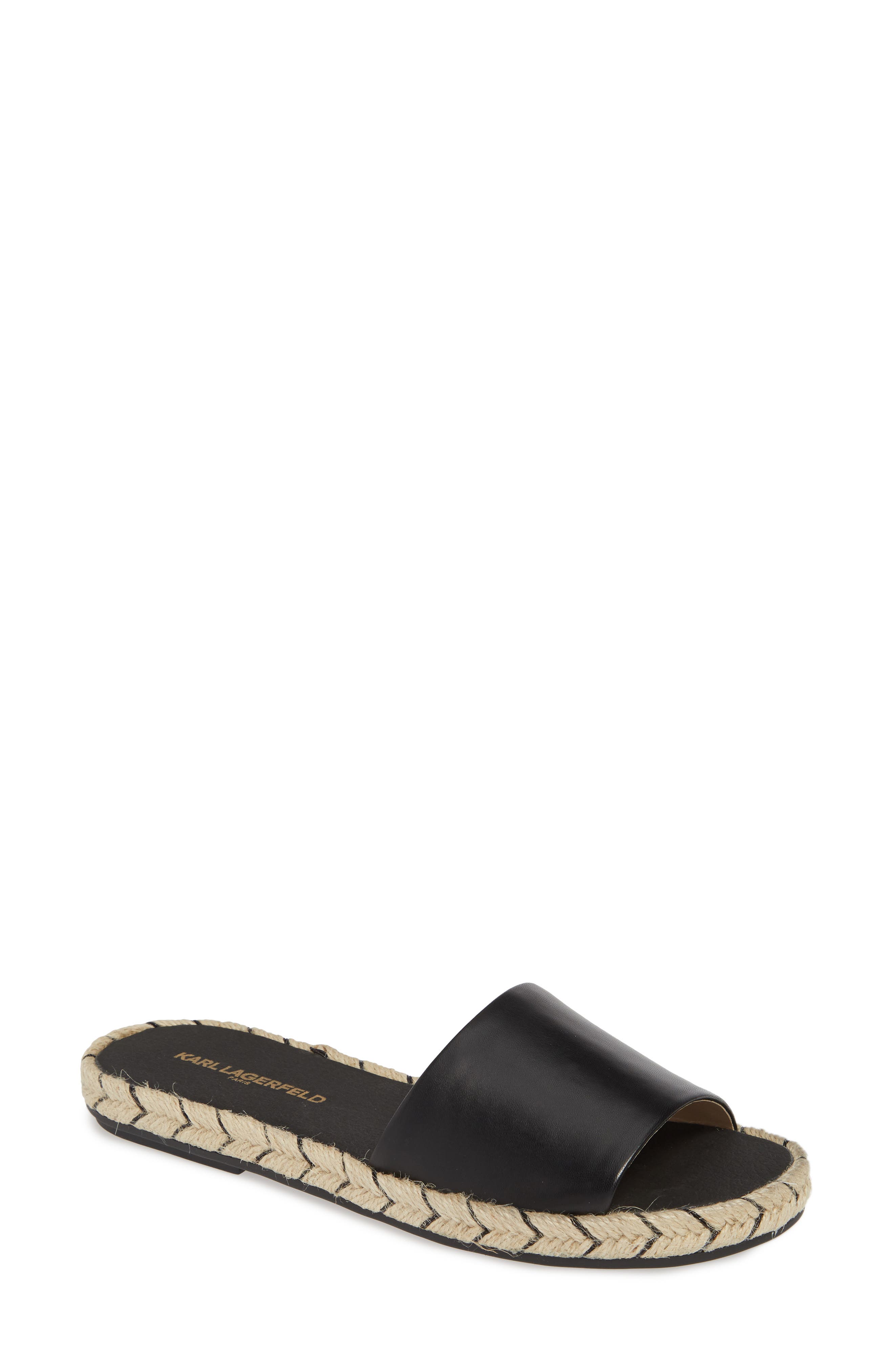 Karl Lagerfeld Paris Niya Slide Sandal- Black