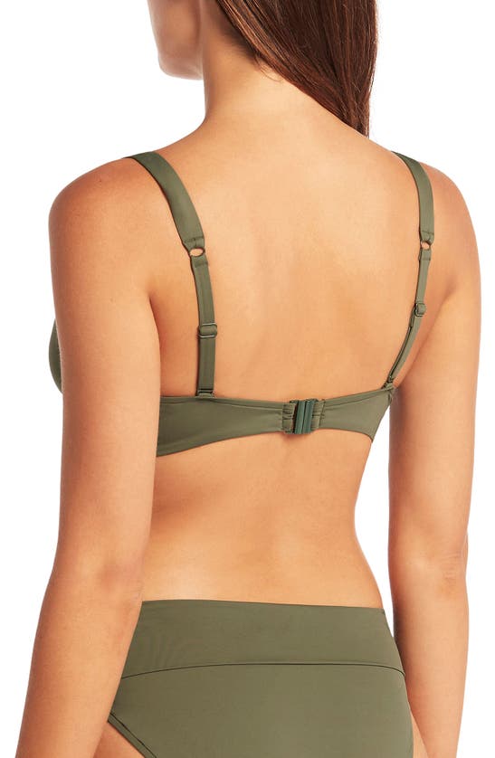 Shop Sea Level Essentials C- & D-cup Underwire Bikini Top In Khaki