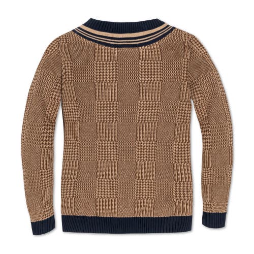 Hope & Henry Baby Boys' Organic Intarsia Cricket Sweater, Infant In Brown Glen Plaid Intarsia
