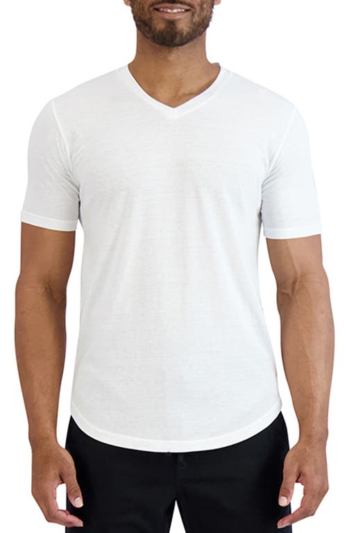Triblend Scallop V-Neck T-Shirt in White