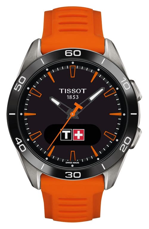 Shop Tissot T-touch Connect Sport Solar Smart Silicone Strap Watch, 42mm In Orange