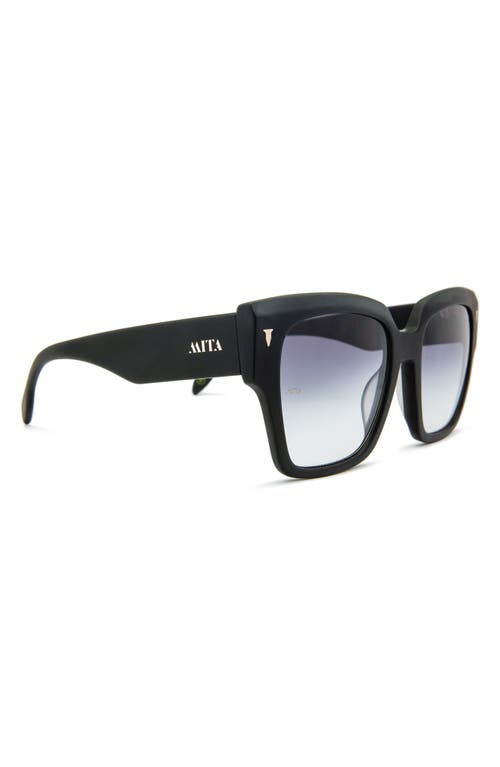 Shop Mita Sustainable Eyewear Capri 56mm Geometric Sunglasses In Matte Black/gradient Smoke