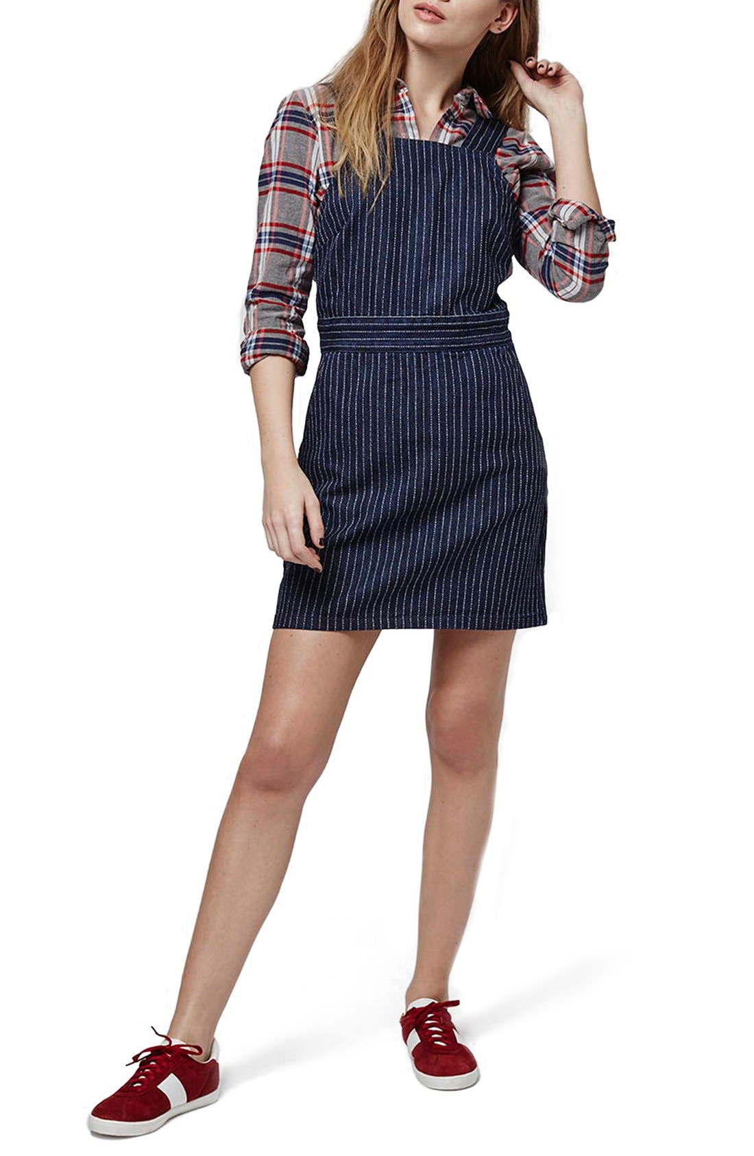 topshop tartan pinafore