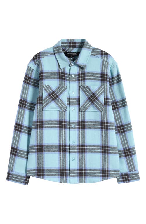 Shop Treasure & Bond Kids' Plaid Flannel Button-up Shirt In Blue Raindrop Bradly Plaid