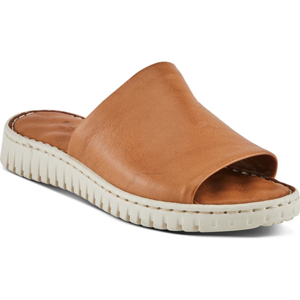 Spring Step Nappa Slide Sandal In Camel