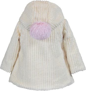 Widgeon Faux Fur Pompom Hooded Swing Coat