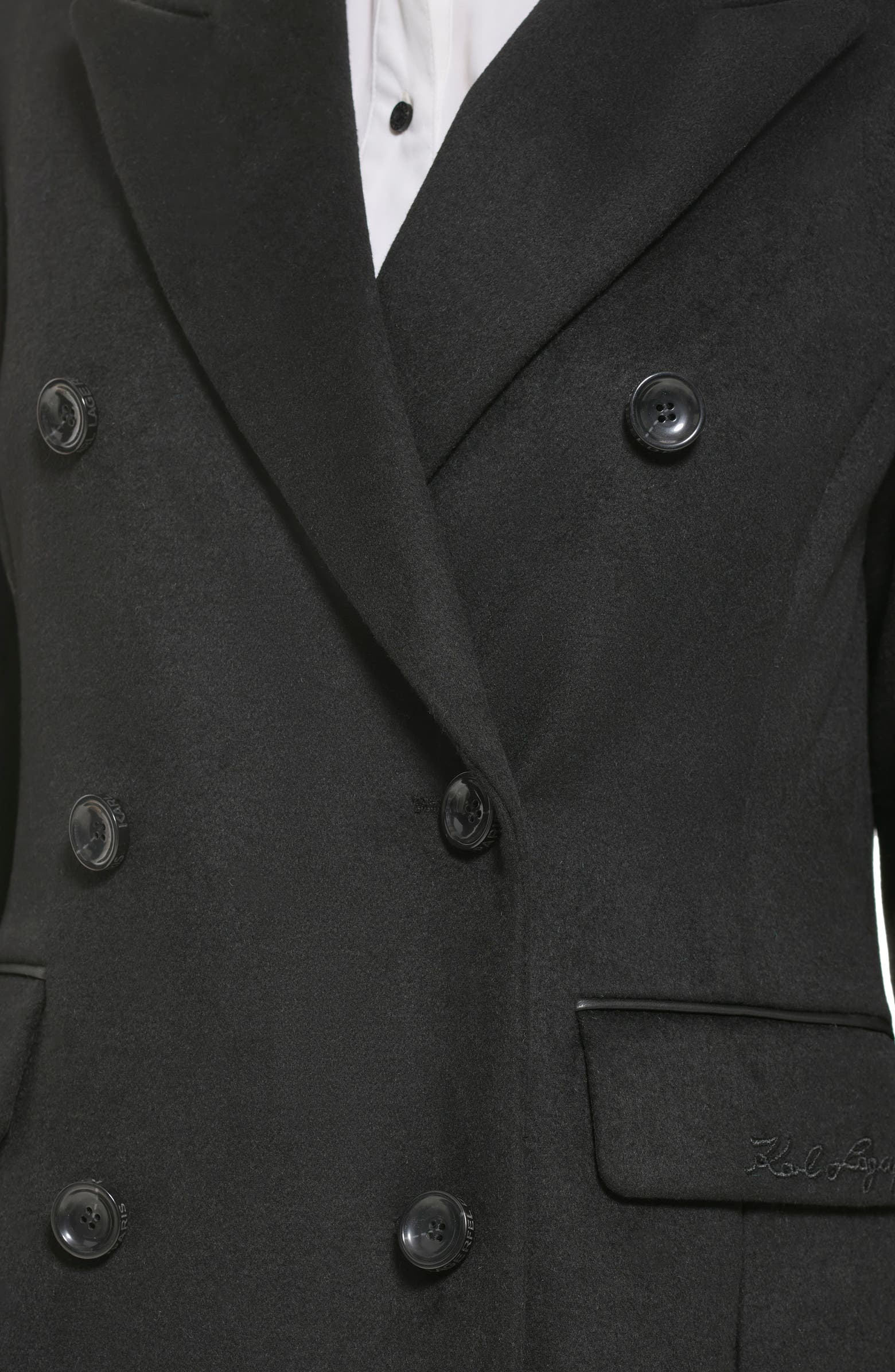 Karl Lagerfeld Paris Wool Blend Double Breasted Coat | Nordstrom