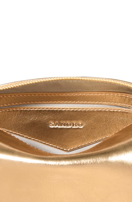 Shop Sandro Le 84 Leather Bag In Gold