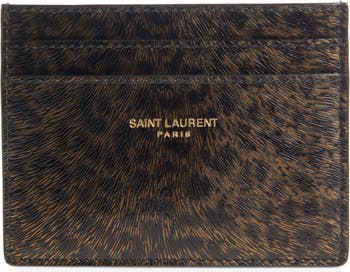 Saint Laurent Black Croc-Embossed Card Holder  Wallet men, Mens card holder,  Card holder leather