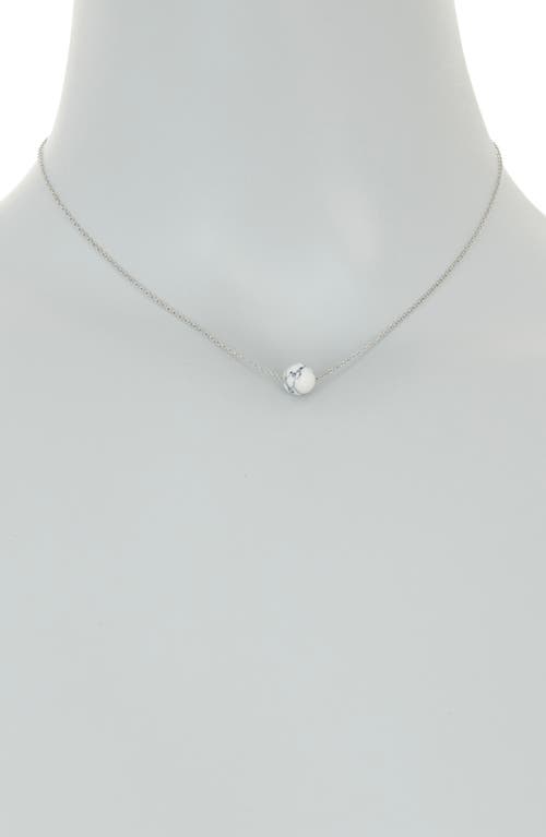 Shop Knotty Pendant Necklace In Rhodium/black Silkstone