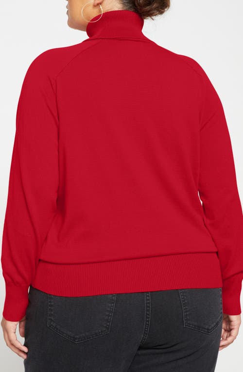Universal Standard Renee Raglan Sleeve Turtleneck Sweater In Vermilion Red