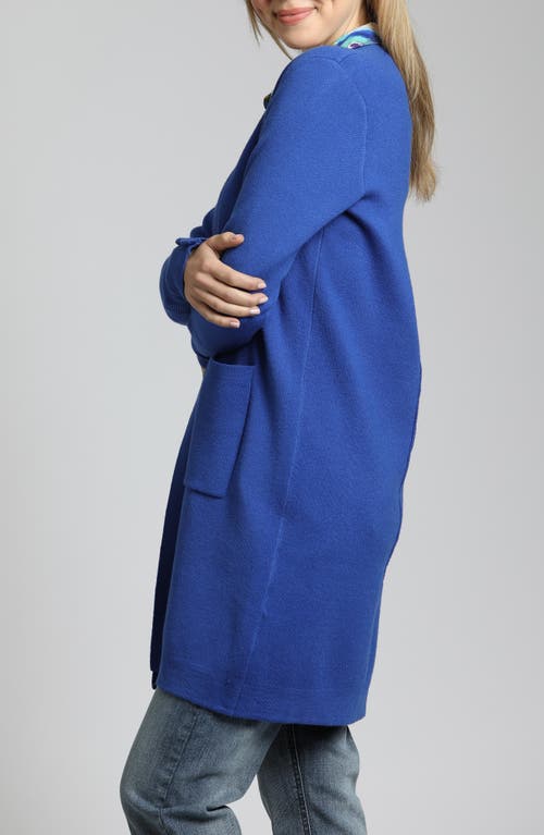 Apny Longline Cardigan In Cadet Blue