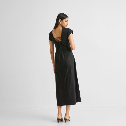 Reistor Ruched Dress With Front Slit In Black