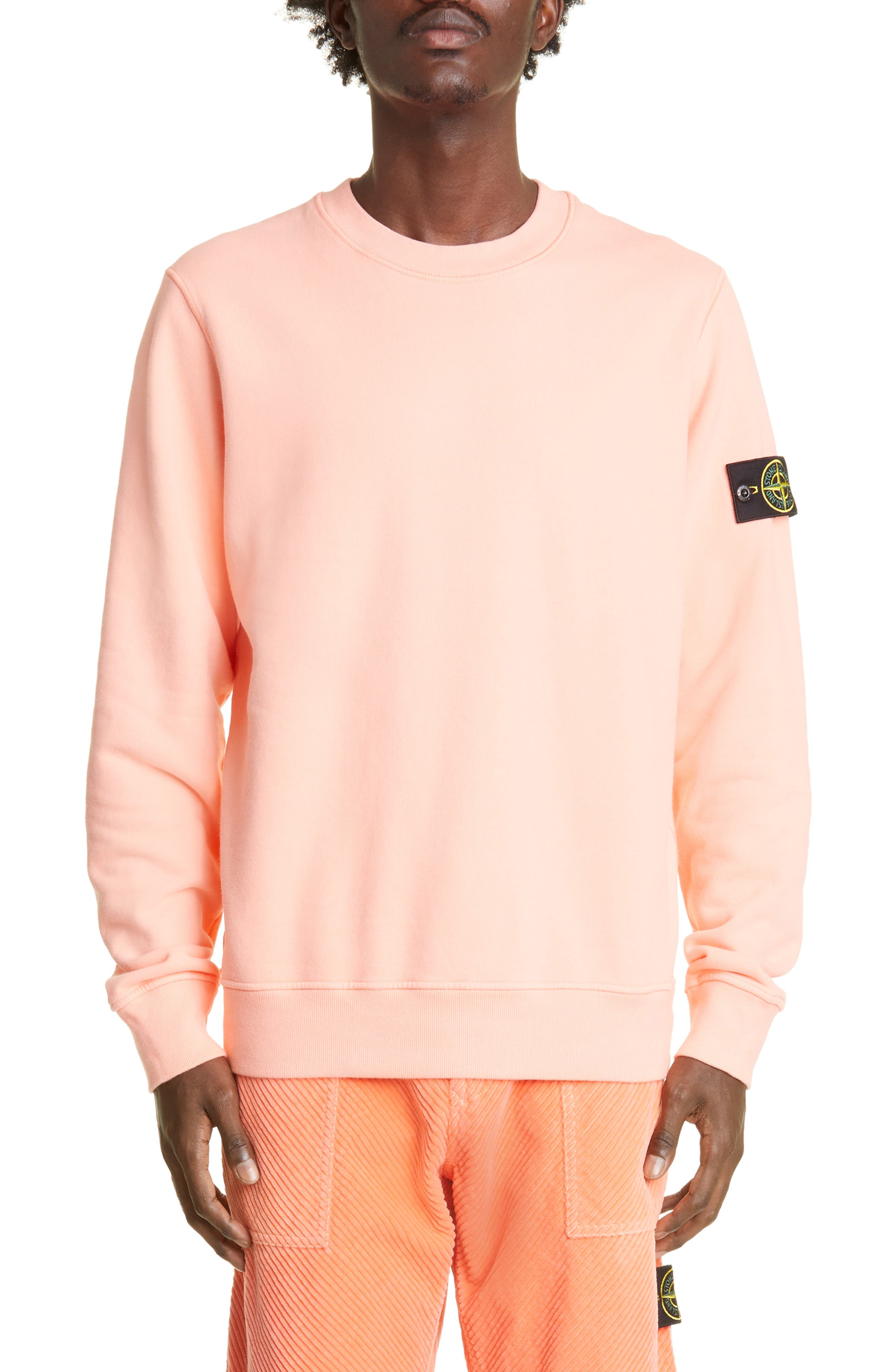 stone island hand sprayed cotton crew knit